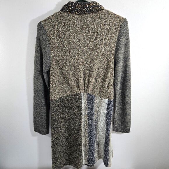 Curio New York Women's Small Brown Multi Blend Knit Snap Button BOHO Sweater - Picture 3 of 5